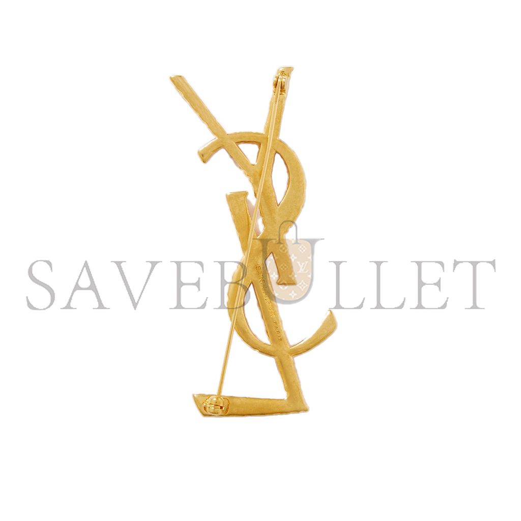 y*l Sa**t Lau*nt gold-tone brooch 652410y15008060